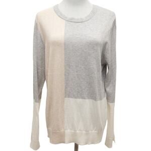 Revolve One Grey Day Cashmere Blend Color Block Sweater Size Large